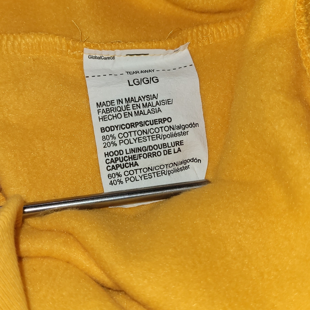 Large UNDER ARMOUR Bright Yellow Hooded Sweatshirt - Picture 6 of 7